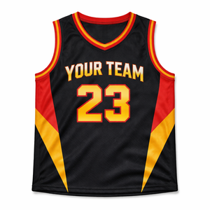 ผู้ผลิตชุดบาสเก็ตบอลแบบ OEM ตามสั่ง เนื้อผ้าโพลีเอสเตอร์ 100% แห้งเร็ว ระบายอากาศได้ดี พร้อมบริการสกรีนชื่อผู้เล่นแบบซับลิเมชั่น - Product Image 1
