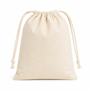 Premium 8 Oz Natural Cotton Drawstring Pouch <b>Bag</b> Eco-Friendly Custom Logo Cotton Gift <b>Packaging</b> <b>Bag</b> Reusable Cotton Storage - Product Image 1