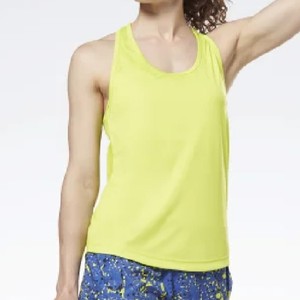 Camiseta Deportiva sin Mangas para Mujer, Cuello Redondo, Color Sólido, Tejida, Transpirable, Estilo Deportivo Informal, Amarillo - Product Image 5