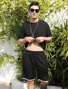 Ensemble polo à manches courtes et short pour homme Babioboa, tenue d'été en deux pièces, 3 poches, fermeture éclair, survêtement décontracté pour le sport quotidien - Product Image 4