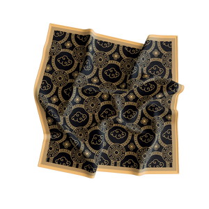 Black Gold Traditional Shawl Scarf Printed Hijab Square Headscarf Wrap for Daily Wear - Product Image 1