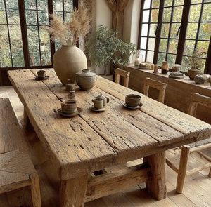 Table à manger en bois d'acacia massif de haute qualité avec pieds en bois pour un style moderne et une ambiance élégante - Product Image 1