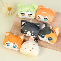 Porte-clés en peluche personnalisés en coton écologique pour la vente en gros, mini-animaux en peluche doux, design anime