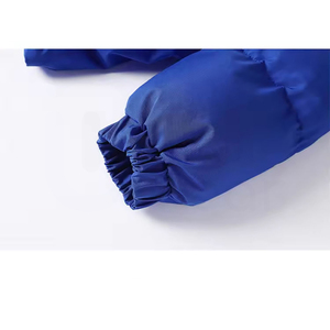 Chaqueta Acolchada Azul con Capucha para Hombre, Cortavientos, Informal, de Invierno, Corte Regular, Color Sólido, Cierre de Cremallera, Relleno Grueso de Poliéster - Product Image 4