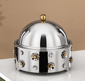 Chauffe-plats en acier inoxydable de qualité supérieure, fait main, design élégant, vente en gros, casserole en métal élégante d'Inde - Product Image 4