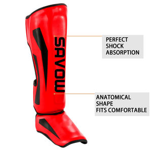 Espinilleras Personalizadas de Boxeo, Protector de Pierna de Cuero PU para MMA, Muay Thai, Sparring, Kickboxing y Artes Marciales - Product Image 2