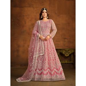 FATEMA FASHION, Salwar Kameez de Diseño Elegante con Dupatta, Malla, Interior de Santoon, Bordado, Ropa India y Pakistaní para Fiestas y Festivales - Product Image 1