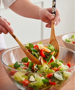Ensemble d'ustensiles de service en bois de qualité supérieure, parfait pour une décoration de table élégante, les repas à la maison et les dîners en famille. - Product Image 5