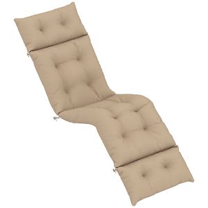 Cojín Acolchado Beige para Tumbona de Patio, 74.8" x 22" x 4" con Lazos para Tumbonas de Exterior - Product Image 1