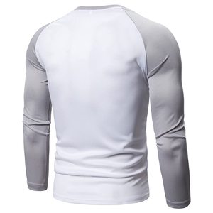 Camisetas de manga larga de punto liso de ajuste ajustado para hombre, talla grande, para gimnasio, para adultos, ropa deportiva de compresión de ajuste ajustado con cuello redondo - Product Image 2