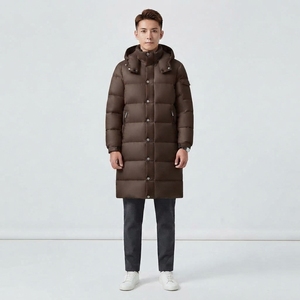 <b>Men's</b> Warm <b>Winter</b> Padded <b>Coat</b> Long Puffer Jacket Quilted Design Stand Collar Casual Outdoor Clothing - Product Image 6