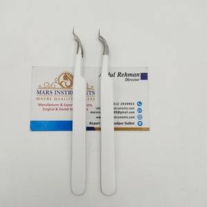 Pince à épiler pour extensions de cils, finition mate blanche, pince à cils solide de haute qualité - Product Image 2