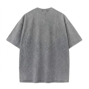 เสื้อยืดโอเวอร์ไซส์ทรงหลวมสไตล์สตรีทแวร์สำหรับผู้ชาย RTS Trendy ผ้าคอตตอนหนา แบรนด์สั่งทำได้ ขายส่ง เสื้อฟอกสี ล้างสีแบบแอซิด สำหรับฤดูร้อน - Product Image 2