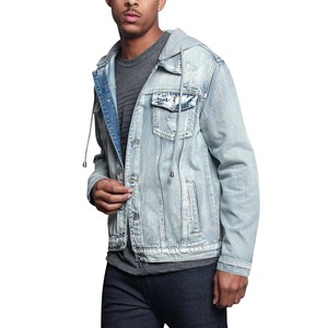 Veste en jean unisexe à prix avantageux, très vendue, imperméable, respirante, à capuche, manches longues, logo personnalisé, couleur unie, streetwear - Product Image 2