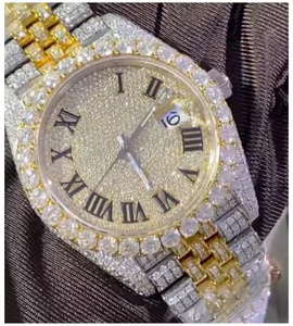Montre à quartz premium pour homme, sertie de diamants Moissanite, élégante et raffinée - Product Image 5