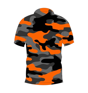 Camiseta polo de camuflaje naranja, negra y gris para hombre, camiseta táctica de manga corta para golf, informal, de secado rápido - Product Image 2