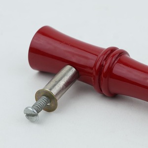 Meubles en bois modernes peints en rouge, armoires, tiroirs, portes à boutons, poignées longues coulissantes pour cuisine, artisanat Mughal en bois - Product Image 6
