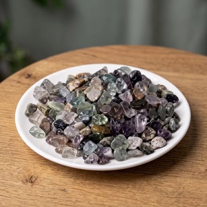 Polished Natural Fluorite Gemstone Tumbled <b>Crystal</b> <b>Chips</b> Polished Decorative Pebbles Home Decor Wedding Fish Tank - Product Image 1