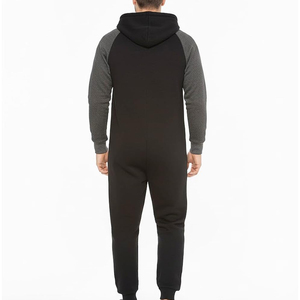 New Fashion Adult Mens Fleece Thermal Plus Size Quick Dry Breathable Plain Casual Hooded <b>Jumpsuit</b> Loungewear <b>Pockets</b> Loose - Product Image 2