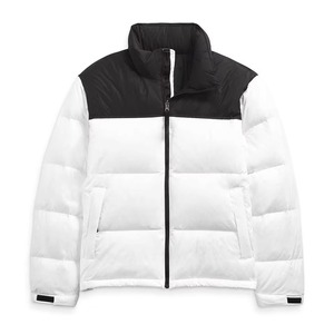 Veste matelassée pour homme en fausse fourrure blanche et noire, col montant, fermeture éclair, résistante au vent, manteau d'hiver décontracté - Product Image 1