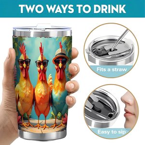 Stainless Steel Tumbler 20oz <b>Double</b> <b>Wall</b> Insulated Keep Hot Cold Travel <b>Mug</b> For Home Office Daily Use - Product Image 5