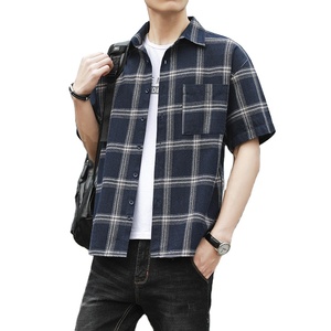 100% Cotton Flannel <b>Half</b> <b>Shirt</b> for Men's Fashionable Casual Wear Wholesale OEM Export Oriented Quality Logo New Year New - Product Image 4