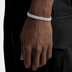 Iced Out Cuban Link Bracelet 925 Sterling Silver With VVS Moissanite Diamond Hip Hop Luxury Unisex Bracelet for <b>Men</b> Party Wear - Product Image 2