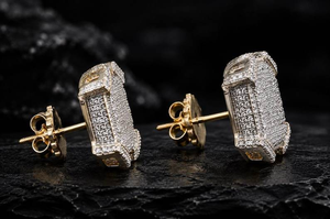 Luxury Moissanite Iced Out Octagon Stud <b>Earrings</b> 925 <b>Silver</b> Hip Hop Jewelry Sparkling Statement <b>Earrings</b> Gifts For <b>Men</b> Women - Product Image 3