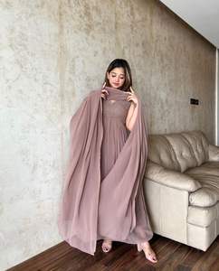 ชุดอานาร์กาลีผ้าจอร์เจตต์งานปักสวยงามสไตล์อินเดีย-ปากีสถาน สำหรับงานปาร์ตี้ งานแต่งงาน หรือใส่ลำลองแบบดั้งเดิมสำหรับผู้หญิง - Product Image 3