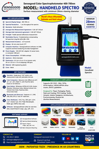 Spectrophotomètre couleur portable Sensegood Instruments 400-700nm, mesureur de réflectance spectrale visible, résolution 1nm pour peinture - Product Image 2