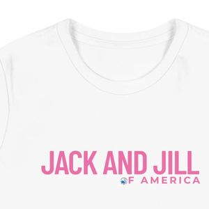 White Womens Jack and Jill Embroidery Short Sleeve Cotton Shirt Round Neck Casual Tee Everyday Fashion Top Lightweight - Product Image 2