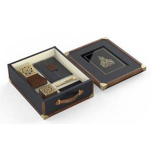 Elegante Juego de Decoración para el Hogar de Estilo Oriental, Mubkhar de Metal Dorado Cortado con Láser y Cuaderno de Cuero Azul Marino Premium, Juego de Quemador de Incienso para Oficina - Product Image 6