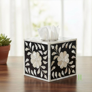 NEW DESIGN Eco Friendly Mother of Pearl Tissue Box Cover Handmade Shell Inlay Tissue Holder Decorative Home Organizer - Product Image 6