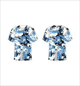 Camiseta de Manga Corta para Hombre, Sublimada, con Patrón de Camuflaje Azul, Transpirable, Corte Regular, Cuello Redondo, Ropa Casual, Venta al Por Mayor, OEM, Personalizada - Product Image 1