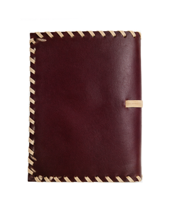 Diario de Cuero Estilo Antiguo – Cierre de Disco Sunburst, Borde Cosido en Contraste, Diario Recargable, Cuaderno Vintage Hecho a Mano - Product Image 4