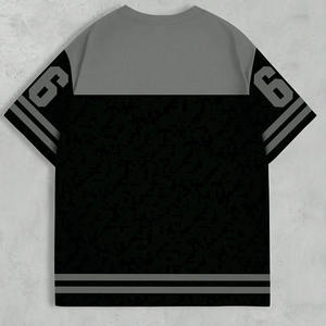 Camiseta de Fútbol de Malla Oversize Gris y Negra Personalizada, Estilo Urbano, Transpirable, Uniforme de Equipo con Número Impreso, OEM Personalizado, Marca Privada - Product Image 6