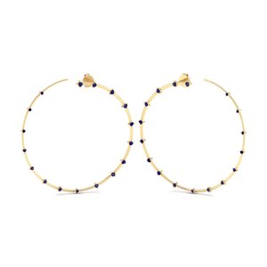 Pendientes de Aro REYES con Zafiro Azul de Corte Redondo de 0.5Ct en Oro Sólido de 14K, Joyería Fina de Lujo para Bodas y Fiestas para Mujer - Product Image 6