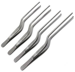 Pinces chirurgicales en acier inoxydable à pointe courbée, instrument manuel certifié CE Classe I pour salle d'opération - Product Image 5