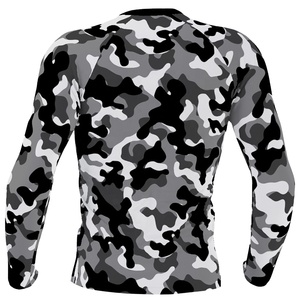 Custom Sublimated Compression Gym Shirts Long Sleeve BJJ Rashguard MMA <b>Mens</b> Rash Guard camo - Product Image 4