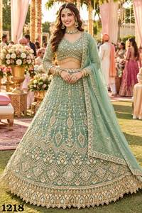 Ensemble de lehenga pour femmes avec perles Salsa de qualité supérieure |   Ornementation lourdement perlée avec Can-Can |   Tenue ethnique 2 pièces entièrement cousue - Product Image 2