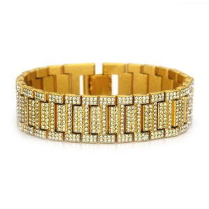 Hip Hop Rap Bracelet <b>Men's</b> Diamond Watch Band Slub Bracelet Personality Trend Bracelet <b>Men</b> - Product Image 1