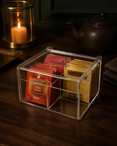 Hot Sales Stackable <b>Acrylic</b> Tea Bag Holder Storage Bin Box Clear Top Lid Model <b>Display</b> <b>Stand</b> for Kitchen Cabinets - Product Image 6