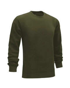 Men Solid Polyester/Cotton Crew Neck <b>Pullover</b> Sweatshirt Regular Fit Casual Winter Fleece Embroidered Windproof Long Sleeve - Product Image 3