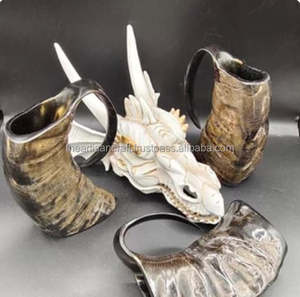 Tasse à corne à boire de style viking tasse à corne authentique à la main pour hydromel parfaite pour les fêtes médiévales cadeaux nordiques et décor de bar à la maison - Product Image 2