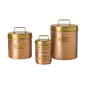 Trending Copper Cylinder Spice <b>Canisters</b> With Airtight Metal Lids Kitchen Storage Containers For Freshness Preservation - Product Image 3