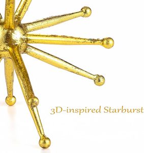 Decorative Metal Starburst <b>Sphere</b> Tabletop Sculpture Abstract <b>Ball</b> Home Decor Accent for Living Room Office Shelves - Product Image 4