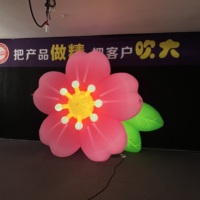 Grande sculpture florale gonflable géante, ballon en forme de fleur de dessin animé, Alice au pays des merveilles, décoration avec lumières LED, imperméable et durable