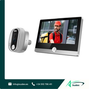 กล้องส่องตาแมวอัจฉริยะ Sudex DSC-7 ขนาด 4.3 นิ้ว ความละเอียด 2MP พร้อมระบบตรวจจับความเคลื่อนไหว PIR เสียงสองทาง มองเห็นในเวลากลางคืน ควบคุมผ่านแอปพลิเคชัน - Product Image 1