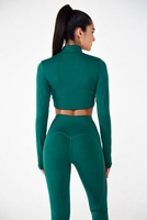 Ensemble de sport 3 pièces haut de gamme sans couture, respirant, uni et personnalisé pour femme, pour la gym, le fitness et le yoga, avec effet push-up fessier et taille haute