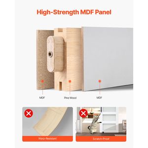 Kit Hardware per Porta Scorrevole in Vetro con Pannello MDF ad Alta Resistenza 30 x 84 Pollici, Impermeabile in PVC, Facile Installazione per Soggiorno - Product Image 3